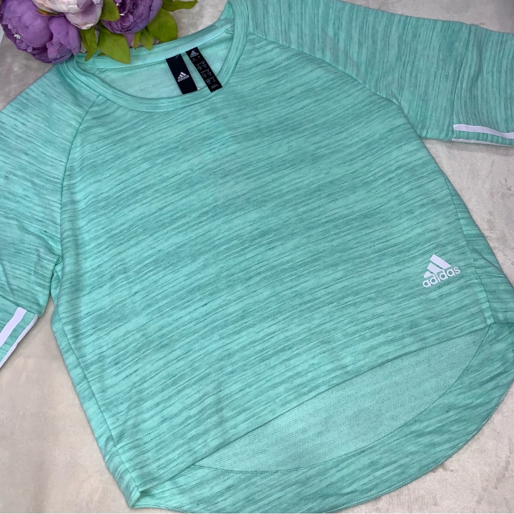 NWT Adidas Turquoise Short Sleeve Top - Picture 2 of 16